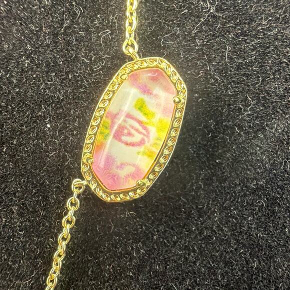 Kendra Scott Elisa Bow Gold Necklace LoveShackFancy Luna Rosa Pink Illusion NEW - Picture 11 of 11